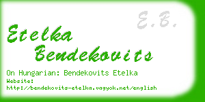 etelka bendekovits business card